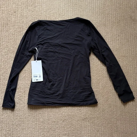 Lululemon Wundermost Ultra-Soft Nulu Square-Neck Long-Sleeve Shirt, Black, L - Picture 5 of 5